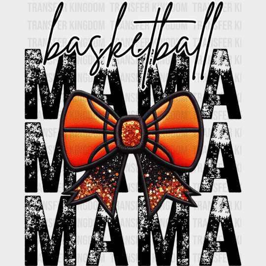 Basketball Mama Ribbon Design - Dtf Heat Transfer Unisex S & M (10’’) / Dark Color (See Imaging)