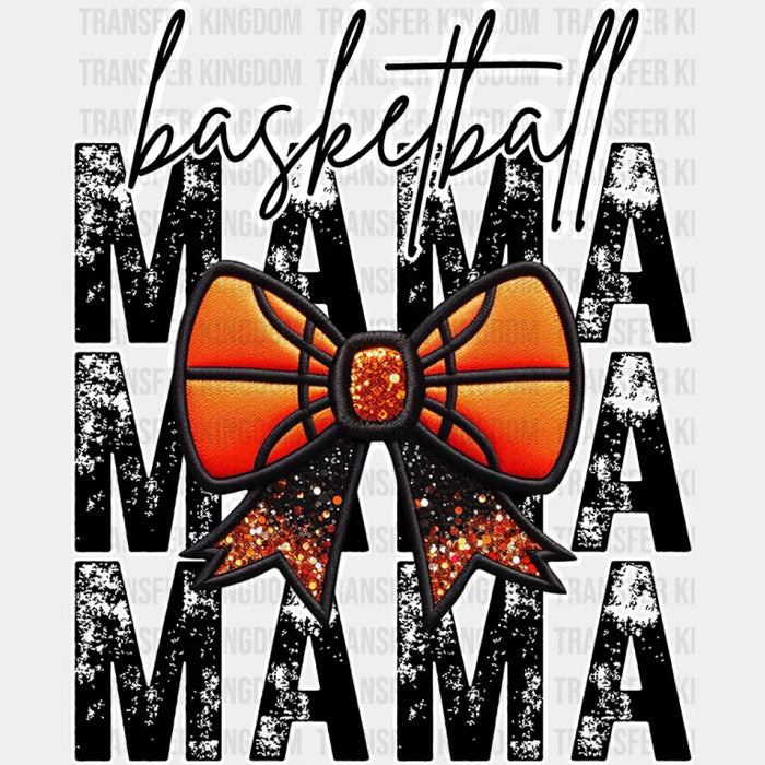 Basketball Mama Ribbon Design - Basketball DTF Heat Transfer