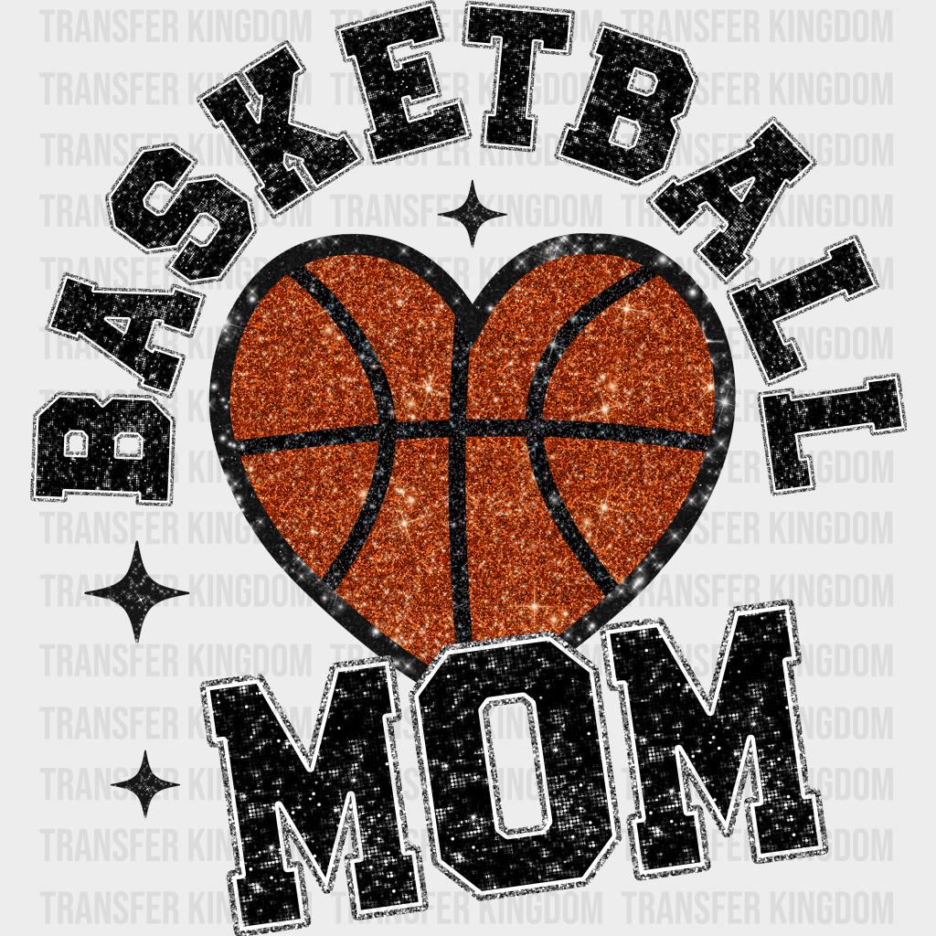 Basketball Mom Glitter Design - Dtf Heat Transfer