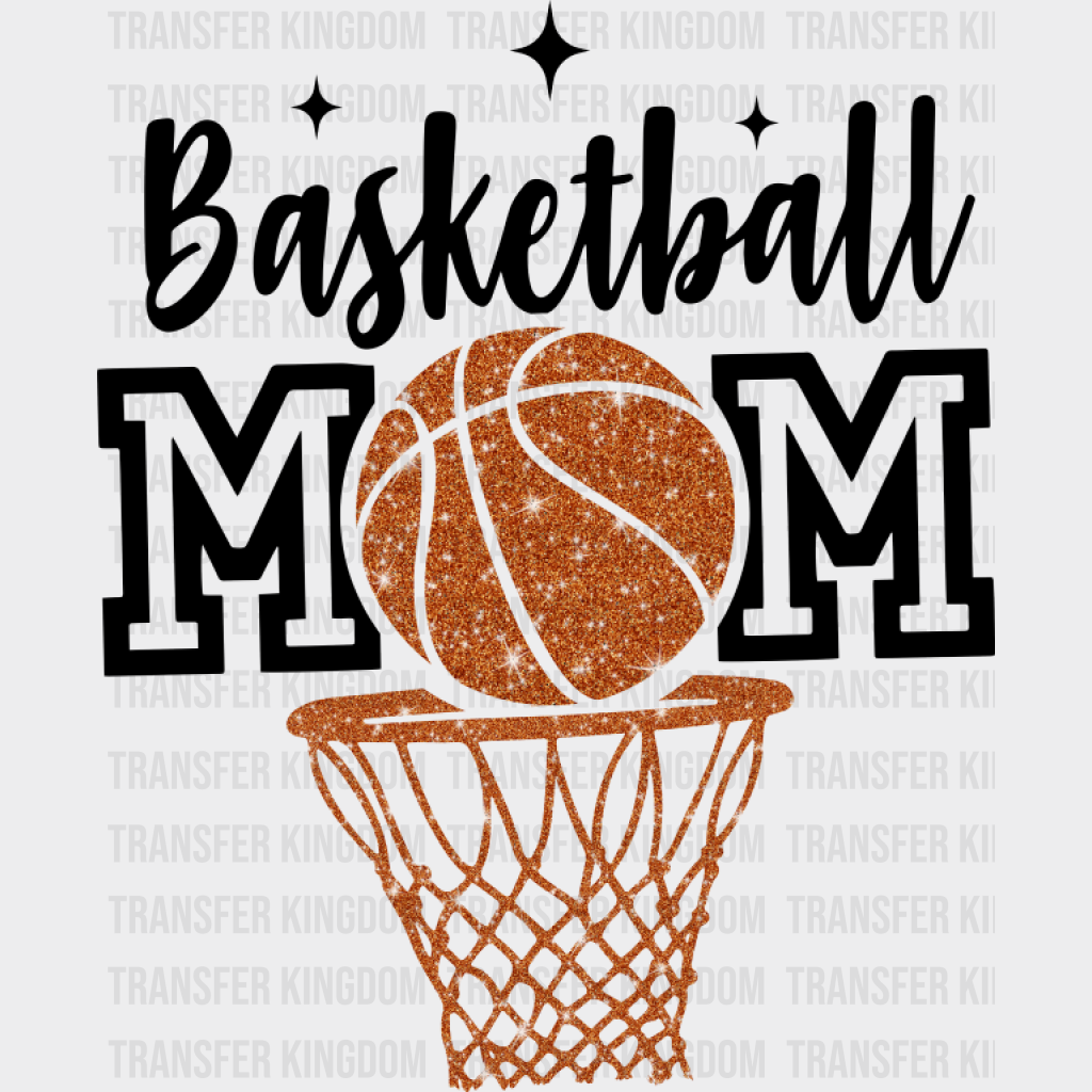 Basketball Mom Hoop Basketball Design - Basketball DTF Transfer Unisex - S & M (10’’) Dark Color Design (See Imaging)