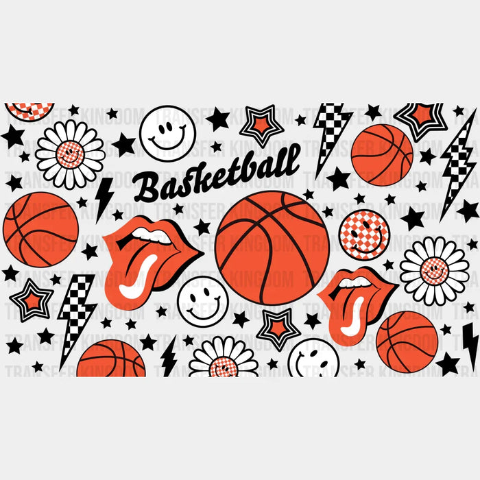 Basketball Rolling Stones Logo - Basketball Cup Wrap UV Sticker Permanent UV DTF Decal