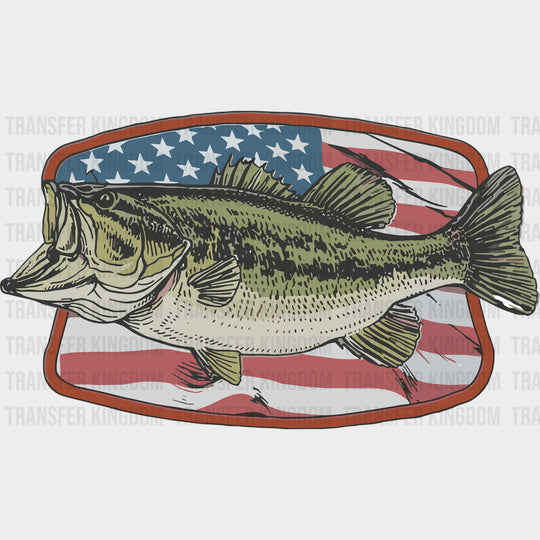 Bass US Flag - Fishing DTF Transfers