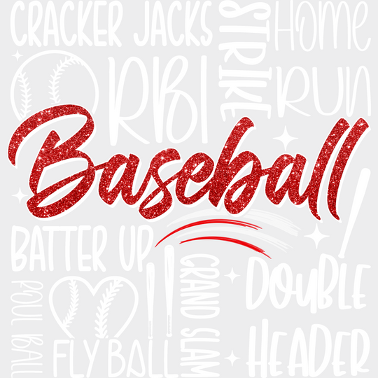 Batter Up Double Header Design - Baseball Dtf Heat Transfer Unisex S & M (10’’) / Light Color