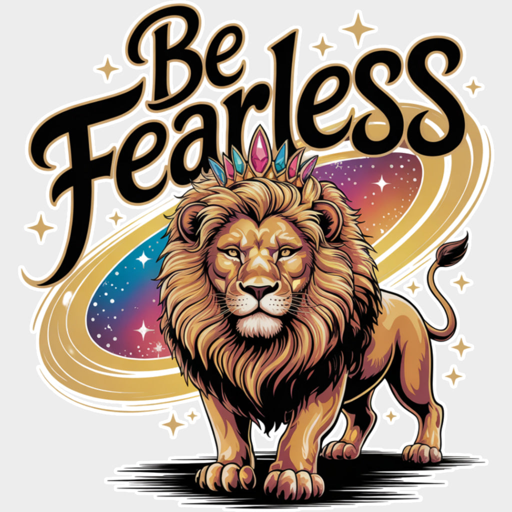 Be Fearless Lion - Quotes DTF Transfers Adult Unisex - S & M (10’’) / Light Color Design (See Imaging)
