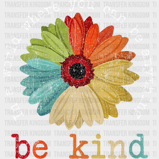 Be Kind Colorful Sunflower Design - Dtf Transfer Unisex S & M (10’’) / Light Color See Imaging