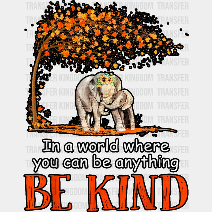 Be Kind Elephant Tree Design - Be Kind DTF Transfer