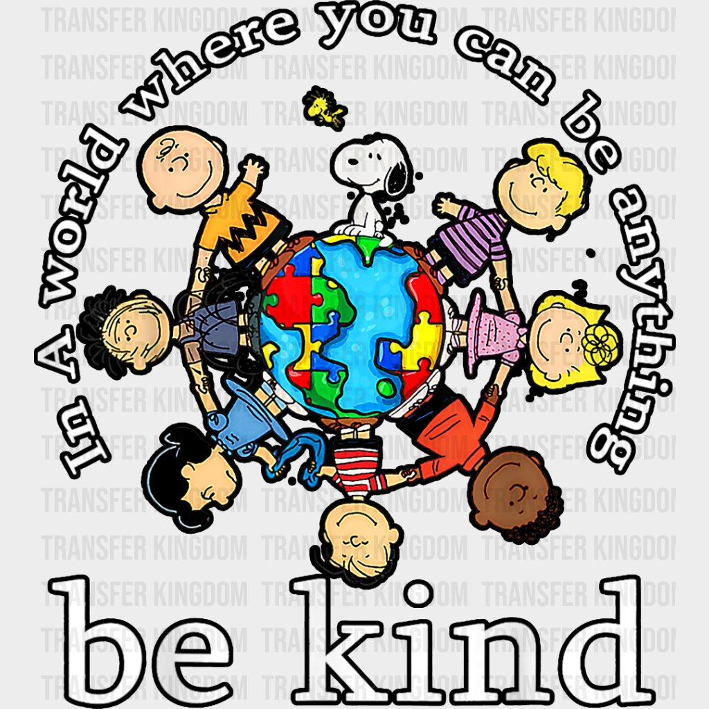 Be Kind World Jigsaw Puzzle Child Design - Dtf Transfer Unisex S & M (10’’) / Dark Color See Imaging