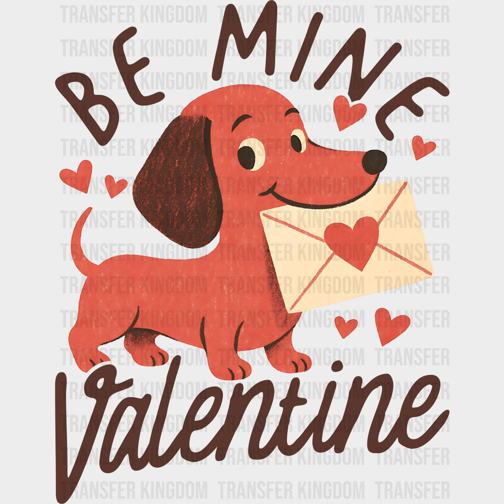 Be Mine Valentine, Red Dog - Valentine's Day DTF Transfers transfer-kingdom Dark Color Design (See Imaging)