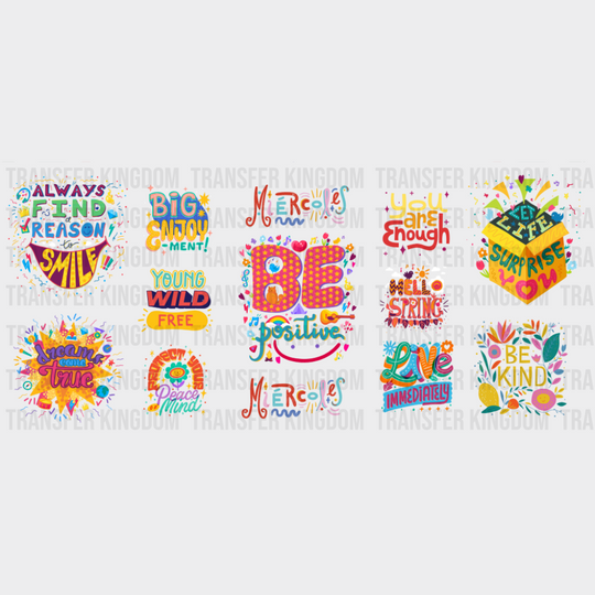 Be Positive - Mental Health Cup Wrap UV Sticker Permanent UV DTF Decal UVDTF