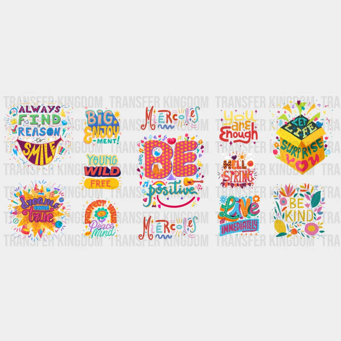 Be Positive - Mental Health Cup Wrap UV Sticker Permanent UV DTF Decal