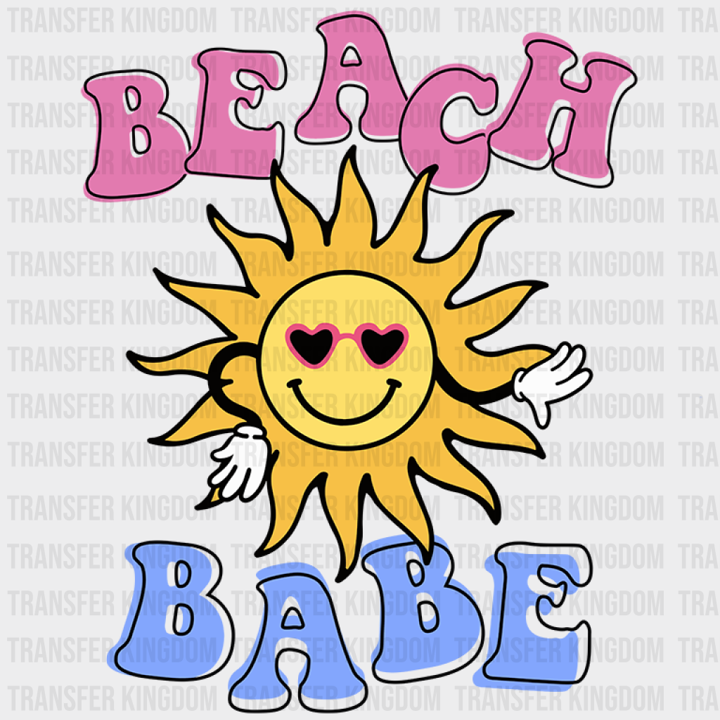 Beach Babe Smiley Sun Summer Dtf Transfer