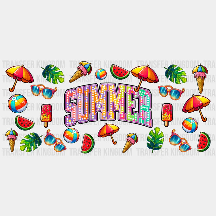 Beach Ball, Ice Cream, Watermelon - Summer Cup Wrap UV Sticker Permanent UV DTF Decal
