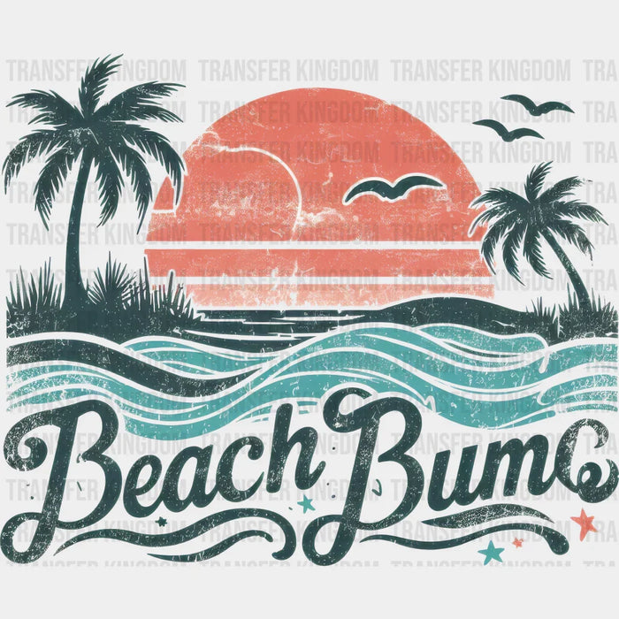 Beach Bum Retro Sunrise Summer DTF Transfer