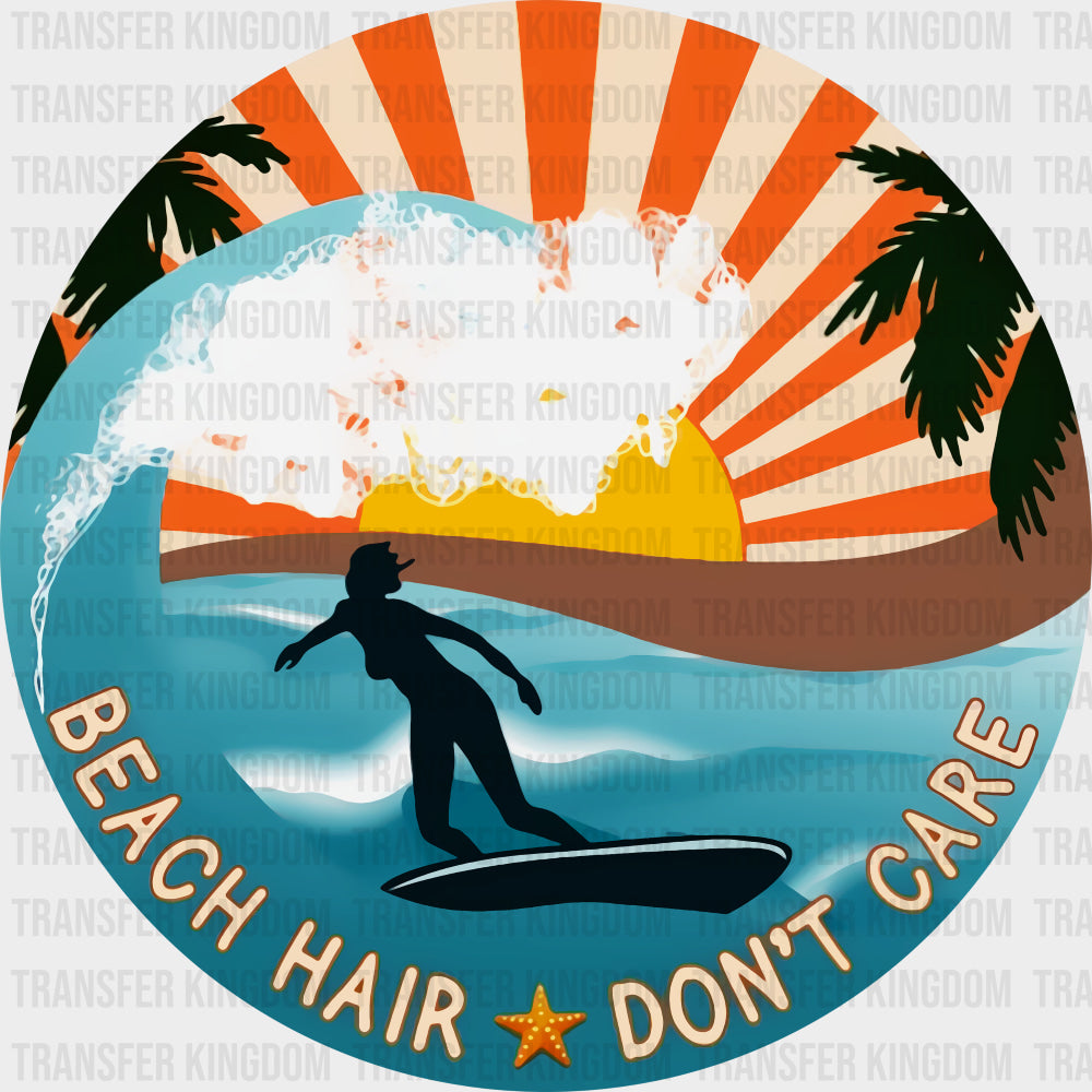 Beach Hair Don't Care - Surfing DTF Transfers transfer-kingdom