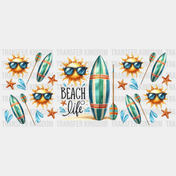 Beach Life Surf Boards - Summer Cup Wrap UV Sticker Permanent UV DTF Decal
