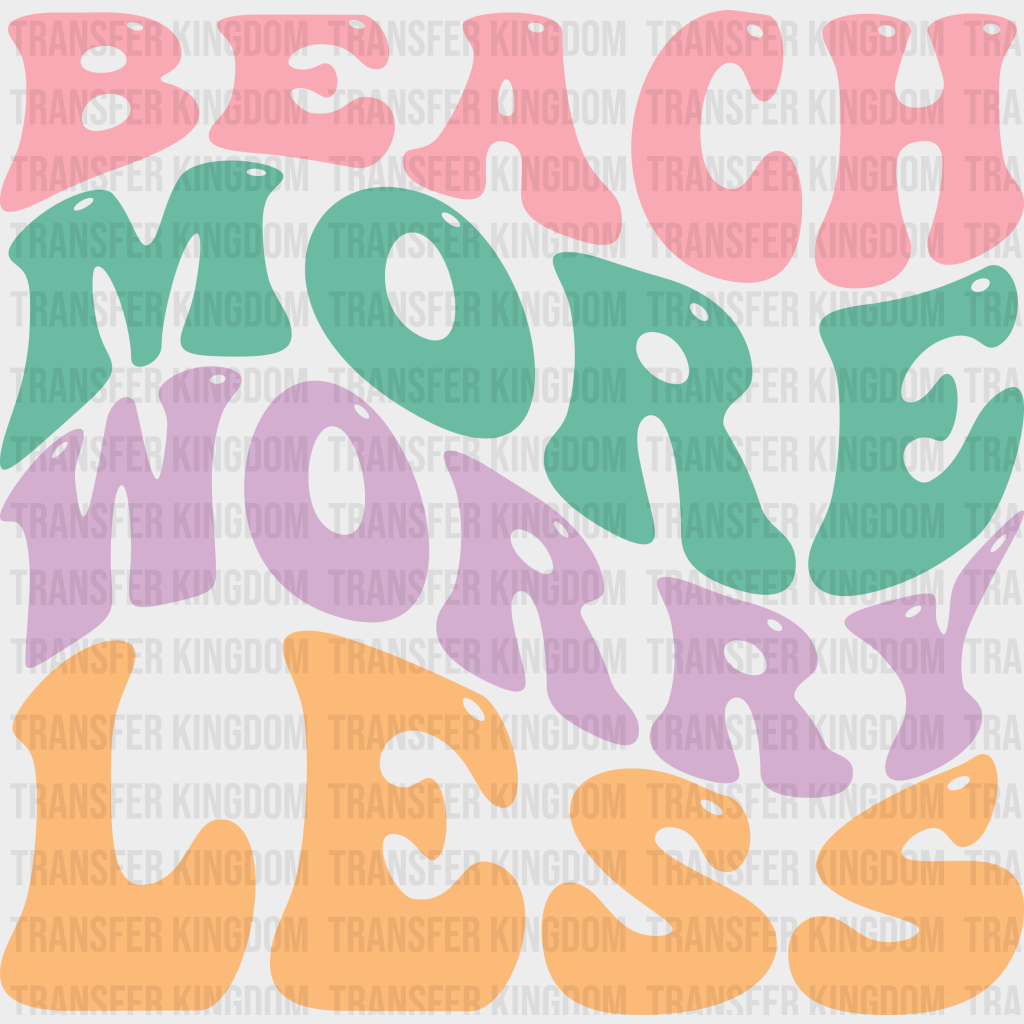 Beach More Worry Less Uv Dtf Transfer Cup Wrap Sticker