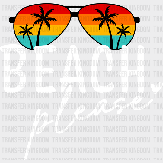 Beach Please - Summer Dtf Transfer Unisex S & M (10’) / Light Color Design See Imaging