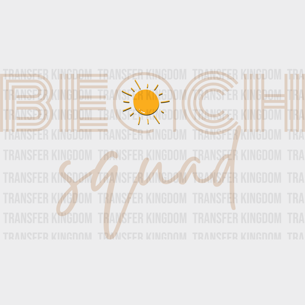 Beach Squad - Summer Dtf Transfer Unisex S & M (10’) / Light Color Design See Imaging