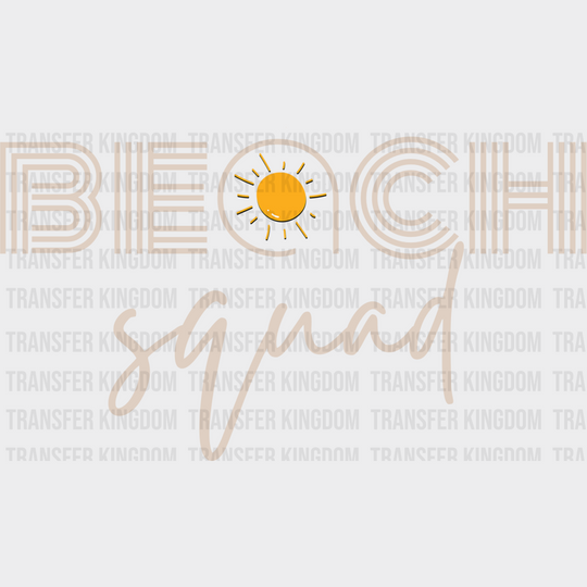 Beach Squad - Summer Dtf Transfer Unisex S & M (10’) / Light Color Design See Imaging