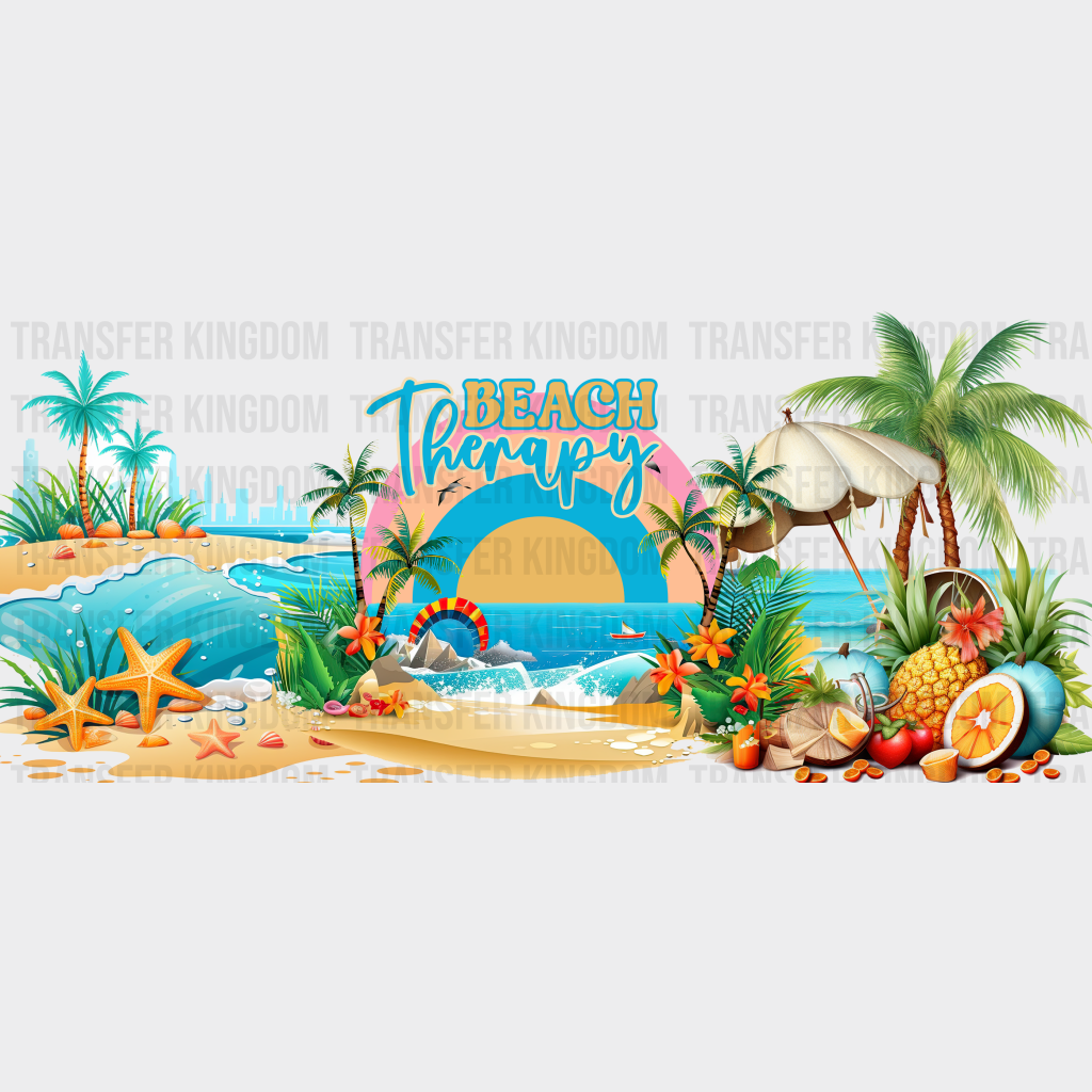 Beach Therapy - Summer Cup Wrap Uv Sticker Permanent Dtf Decal