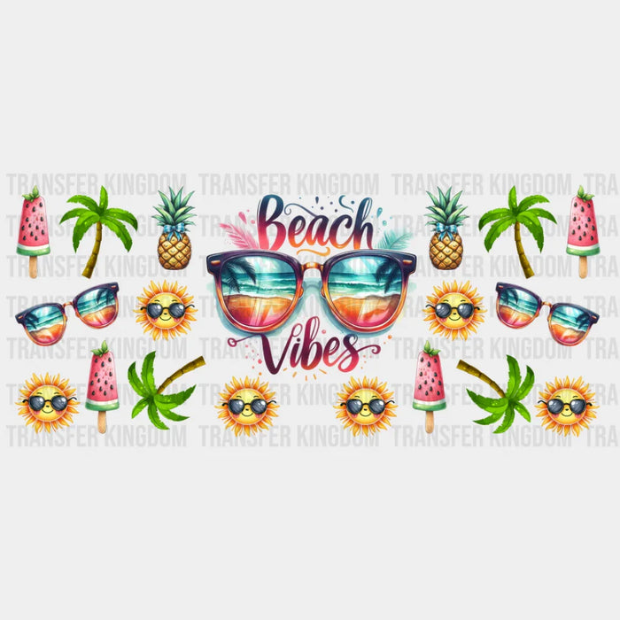 Beach Vibes Watermelon Popsicle - Summer Cup Wrap UV Sticker Permanent UV DTF Decal