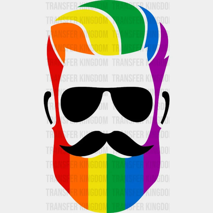 Beard Head Rainbow - Lgbtq - PRIDE Design - DTF heat transfer