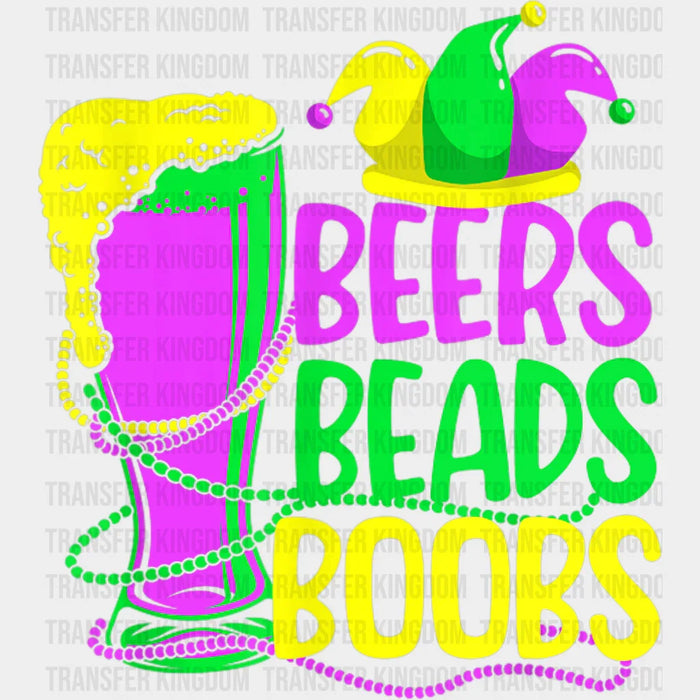 Bears Beads Boobs Mardi Gras Design- Mardi Gras DTF heat transfer
