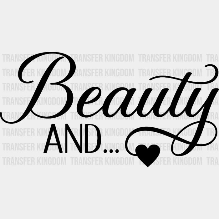 Beauty And The Beard Matching Couple Design - DTF heat transfer