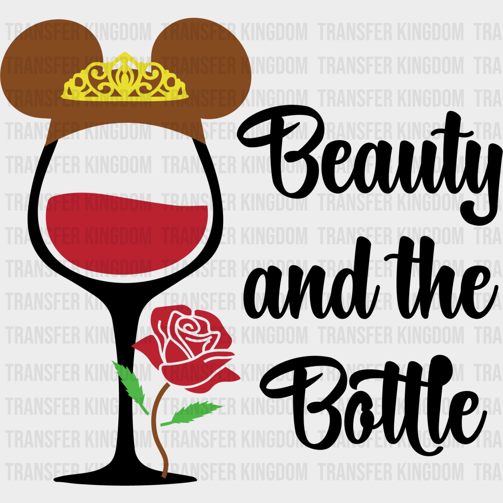 Beauty And The Bottle Disney Dtf Transfer