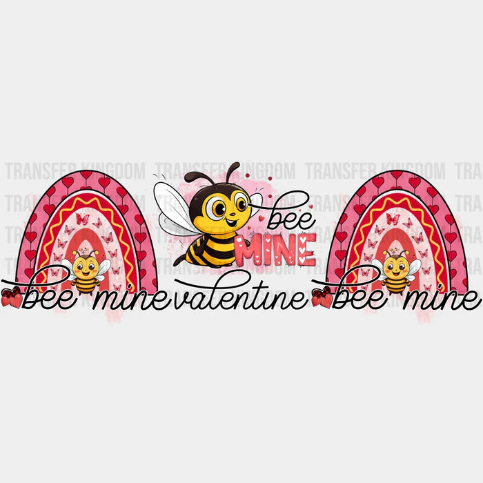 Bee Mine Valentine - Valentine's Day Cup Wrap UV Sticker Permanent UV DTF Decal