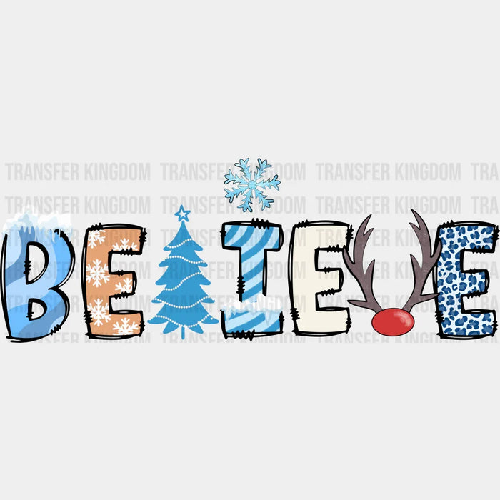 Believe Winter Design - Winter Iron On DTF Transfer