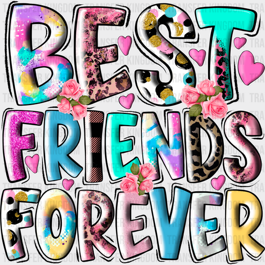 Best Friends Forever Colorful - Dtf Transfer Unisex S & M (10’’) / Dark Color Design See Imaging