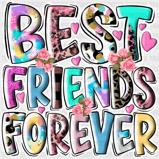 Best Friends Forever Colorful - Dtf Transfer Unisex S & M (10’’) / Light Color Design See Imaging