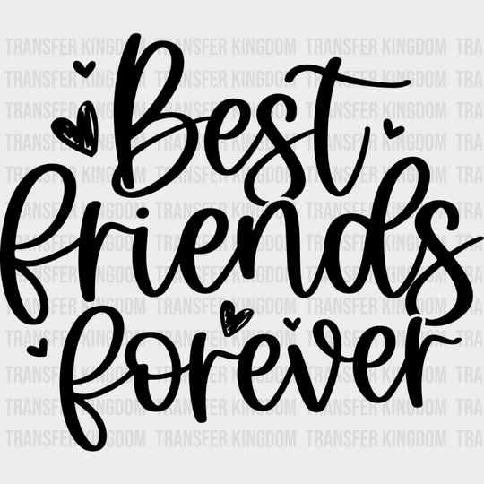 Best Friends Forever Heart Design - Bff Iron On Dtf Transfer Unisex S & M (10’’) / Dark Color