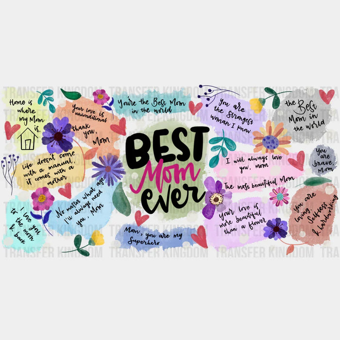 Best Mom Colorful Design - Mom Cup Wrap UV Sticker Permanent UV DTF Decal