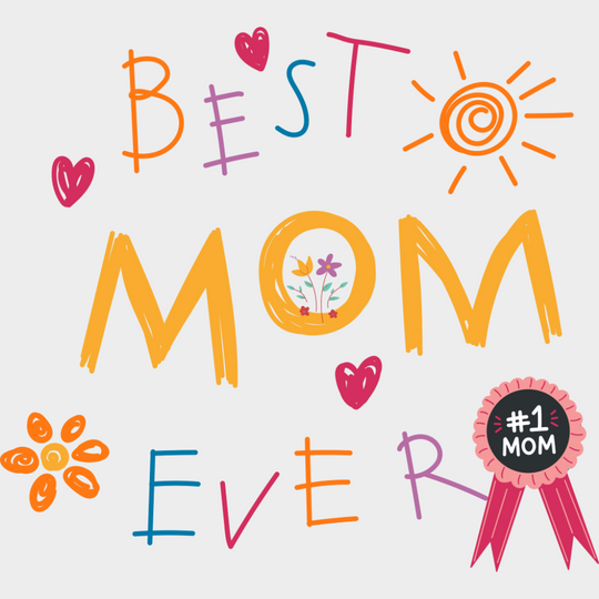 Best Mom Ever #1 Mom - Mother’s Day DTF Transfer Adult Unisex - S & M (10’’) / Light Color Design (See Imaging)