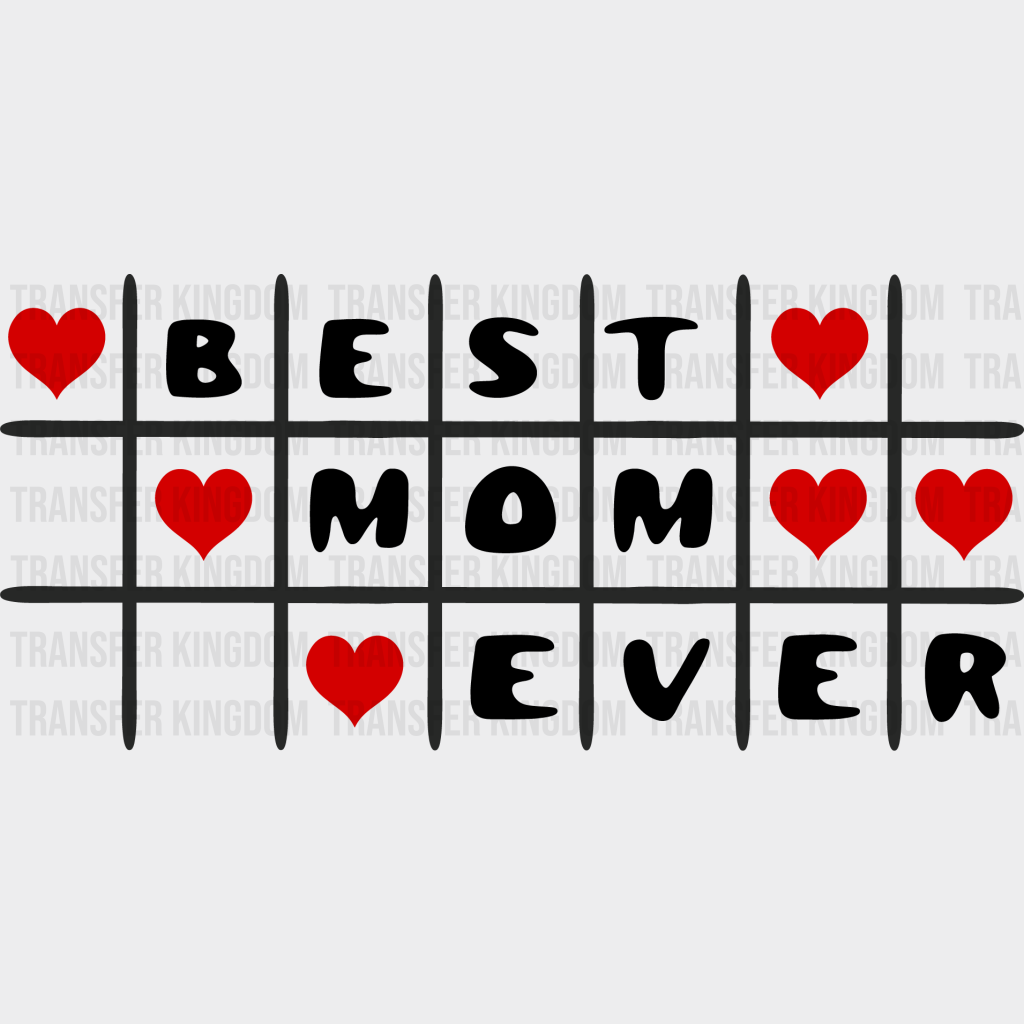 Best Mom Ever Tick Tack Toe Design Mother’s Day Uv Dtf Transfer Cup Wrap Sticker