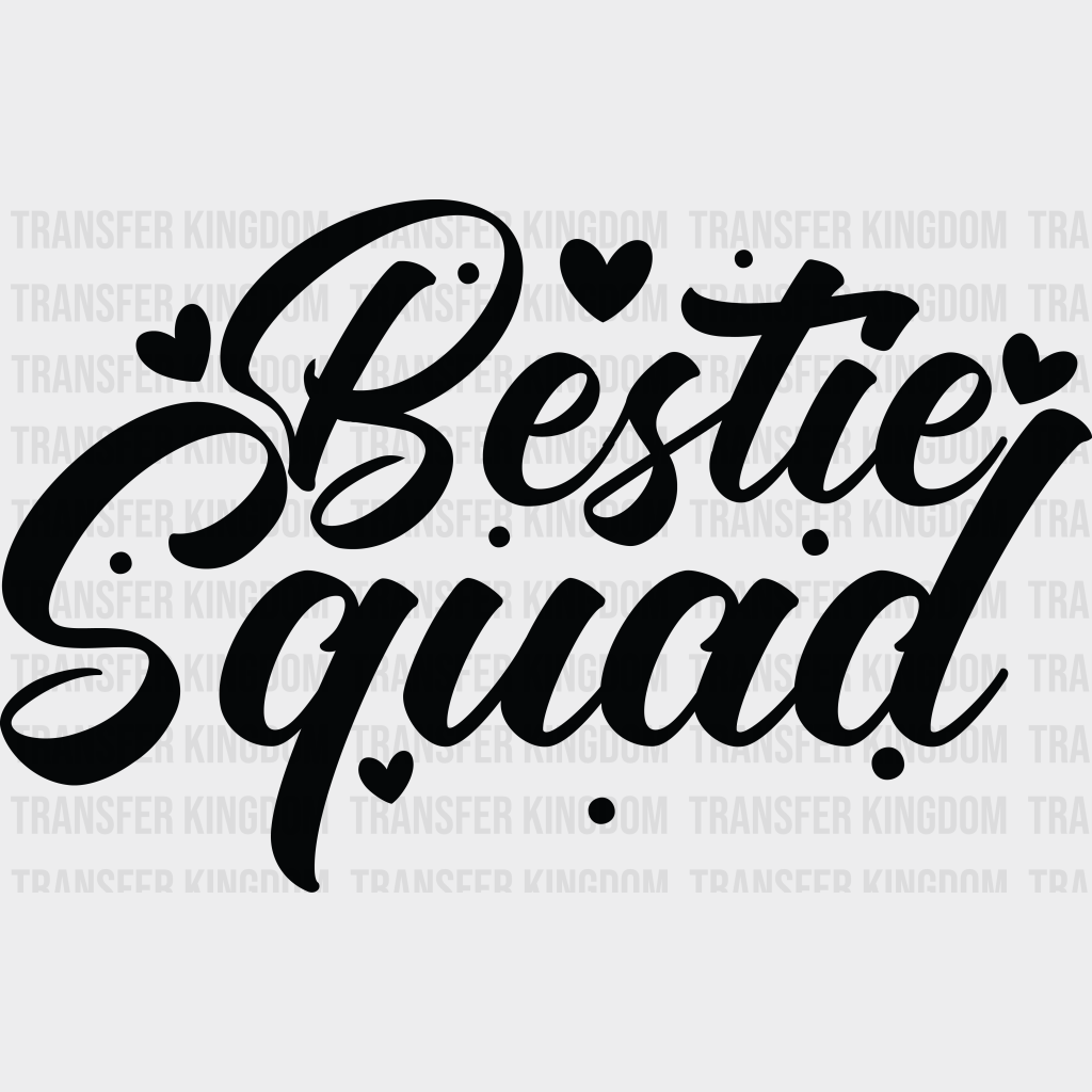 Bestie Squad Heart - Best Friends Dtf Transfer Unisex S & M (10’’) / Dark Color Design See Imaging