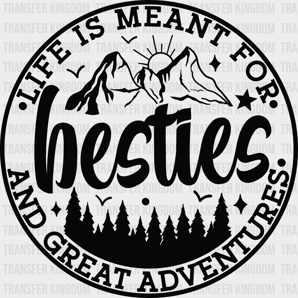 Besties And Great Adventures - Best Friends Dtf Transfer Unisex S & M (10’’) / Dark Color