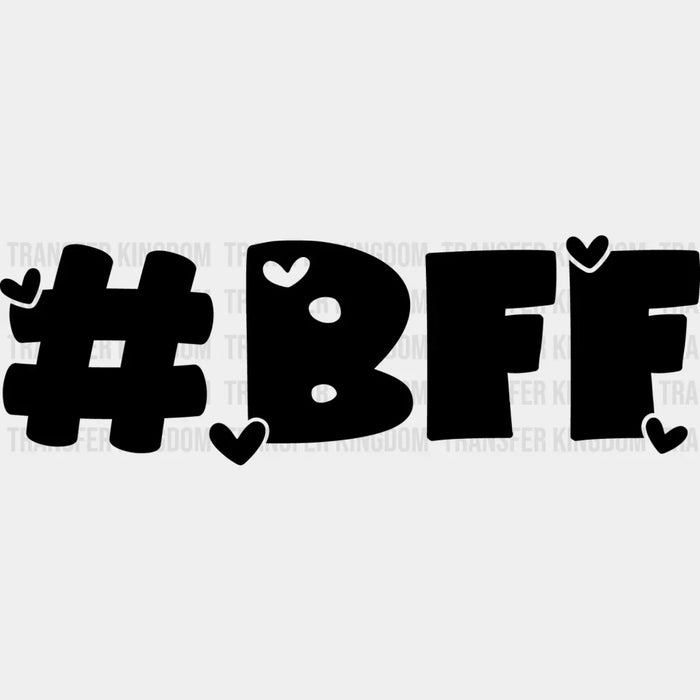 BFF Heart Design - BFF Iron On DTF Transfer