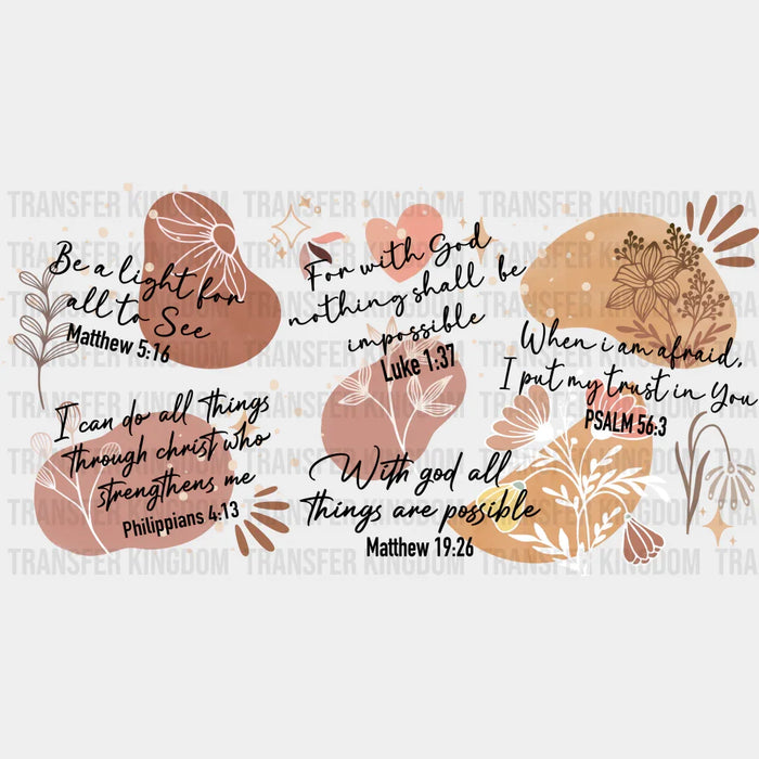 Bible Verses - Religion Cup Wrap UV Sticker Permanent UV DTF Decal