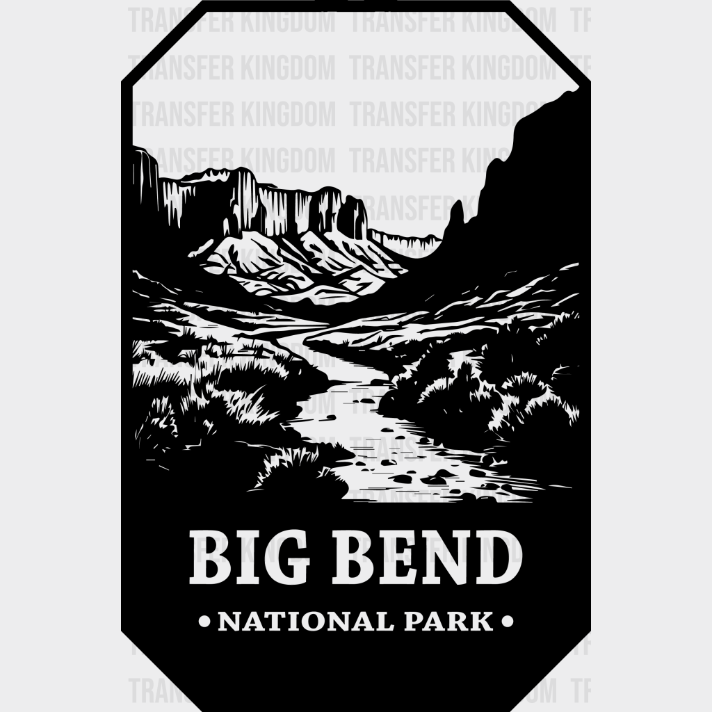 Big Bend National Park Design - Parks Dtf Transfers Unisex S & M (10’) / Dark Color See Imaging