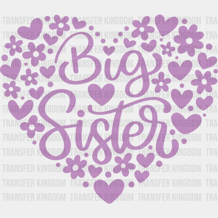 Big Sister - Little Sister Hearts - Sister Birthday - Sisterhood Design - DTF heat transfer