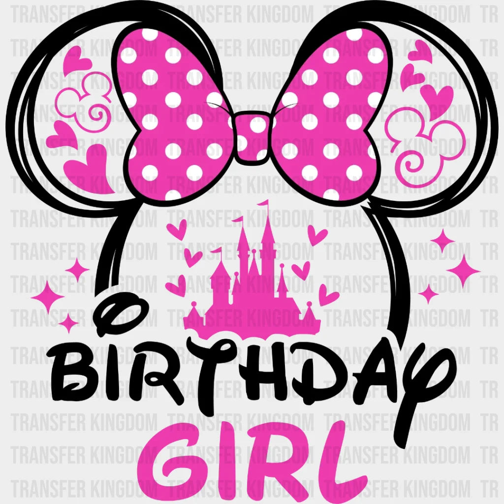 Birthday Girl Minnie Head Design - Dtf Heat Transfer