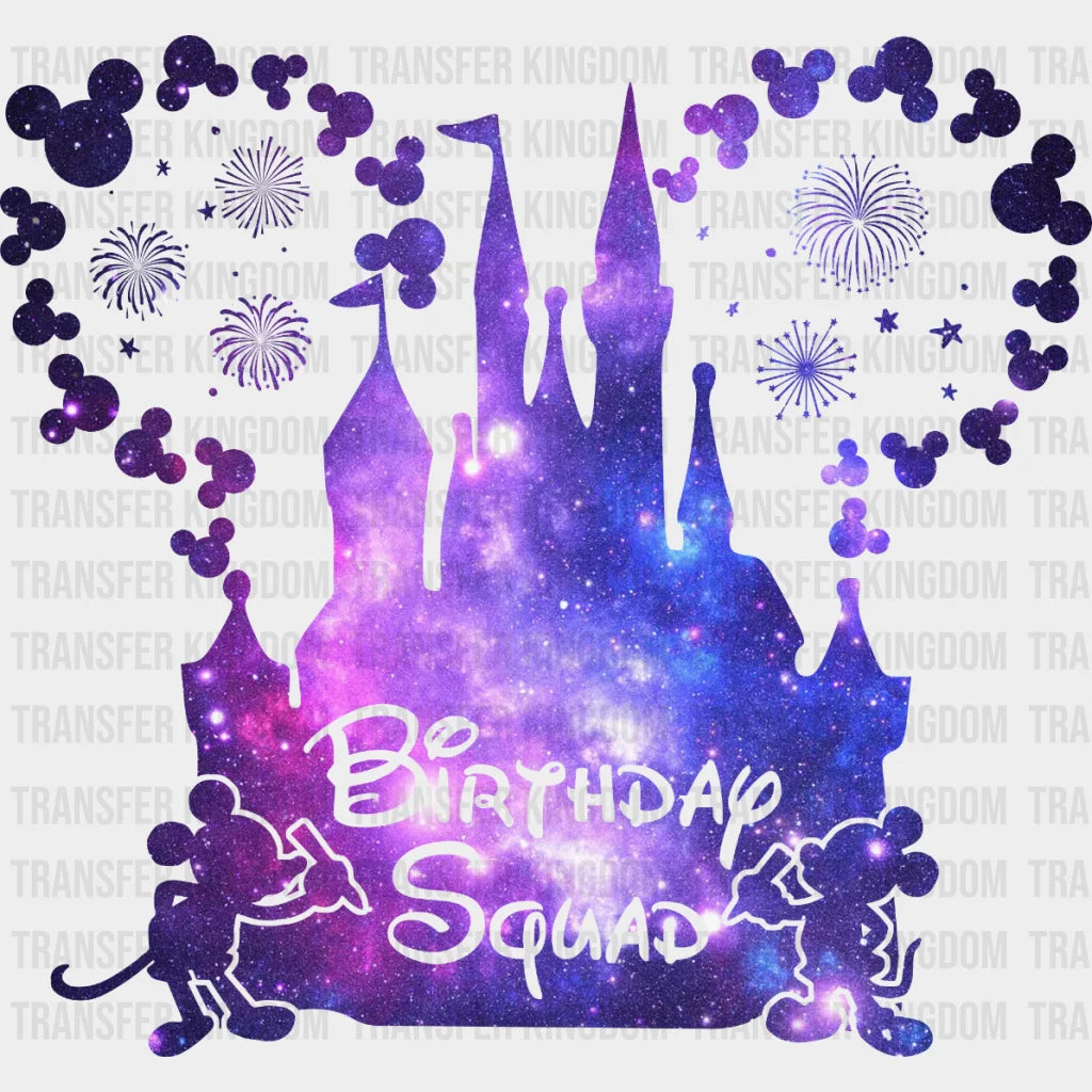 Birthday Squad Disney Castle Mickey Head Design - Dtf Heat Transfer