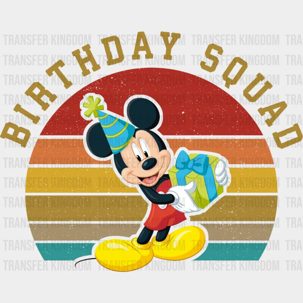 Birthday Squad Mickey And Minnie Design - Dtf Heat Transfer