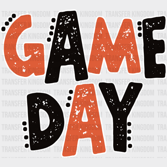 Black And Orange Game Day Design - Gameday Dtf Heat Transfer