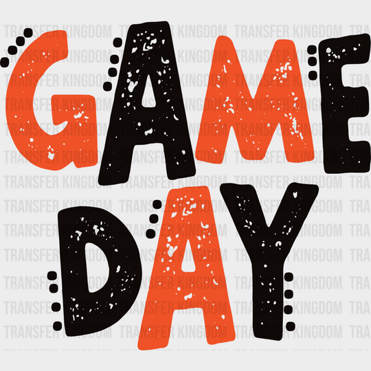 Black And Orange Game Day Design - Gameday Dtf Heat Transfer