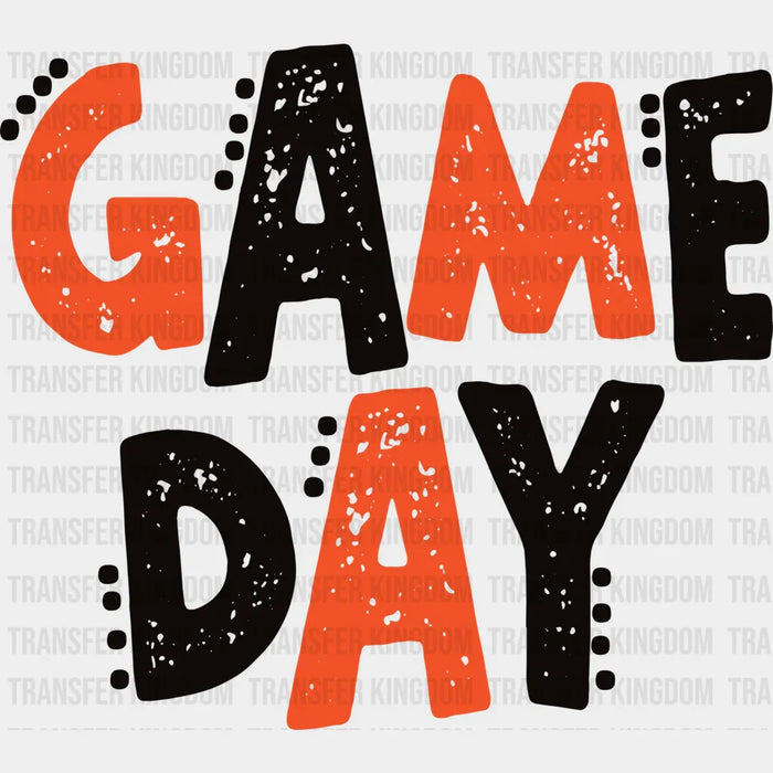 Black And Orange Game Day Design - Gameday DTF Heat Transfer