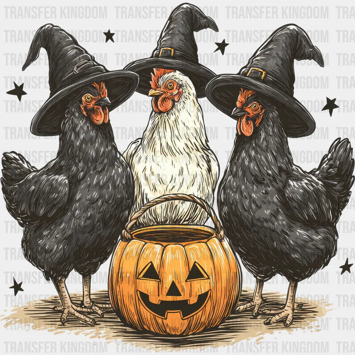 Black And White Roosters - Halloween DTF Transfer
